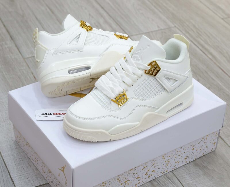 Giày Nike Air Jordan 4 Sail Metallic Gold Like Auth