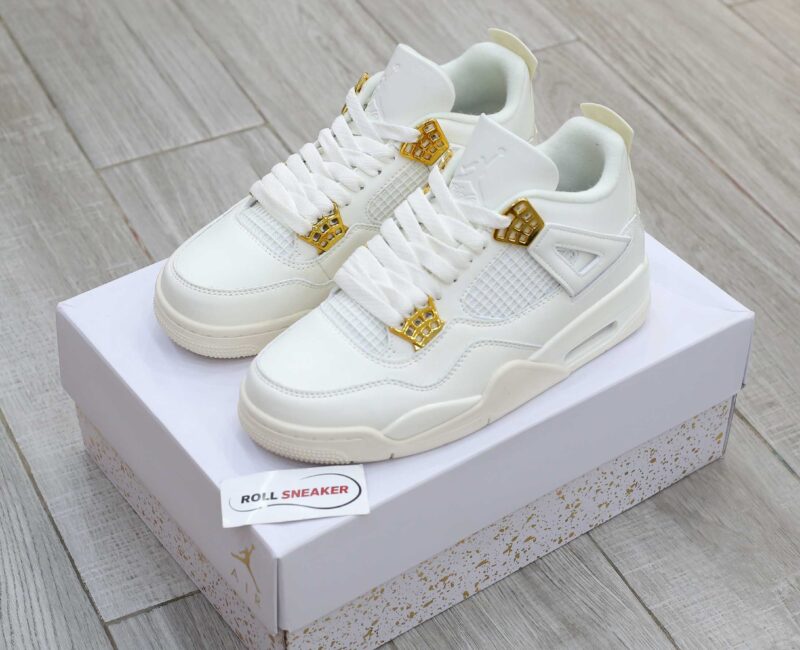 Giày Nike Air Jordan 4 Sail Metallic Gold Like Auth