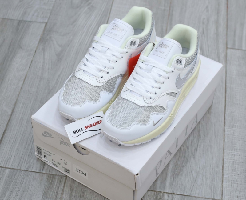 Giày Nike Air Max 1 Patta Waves ‘White Grey’ Best Quality