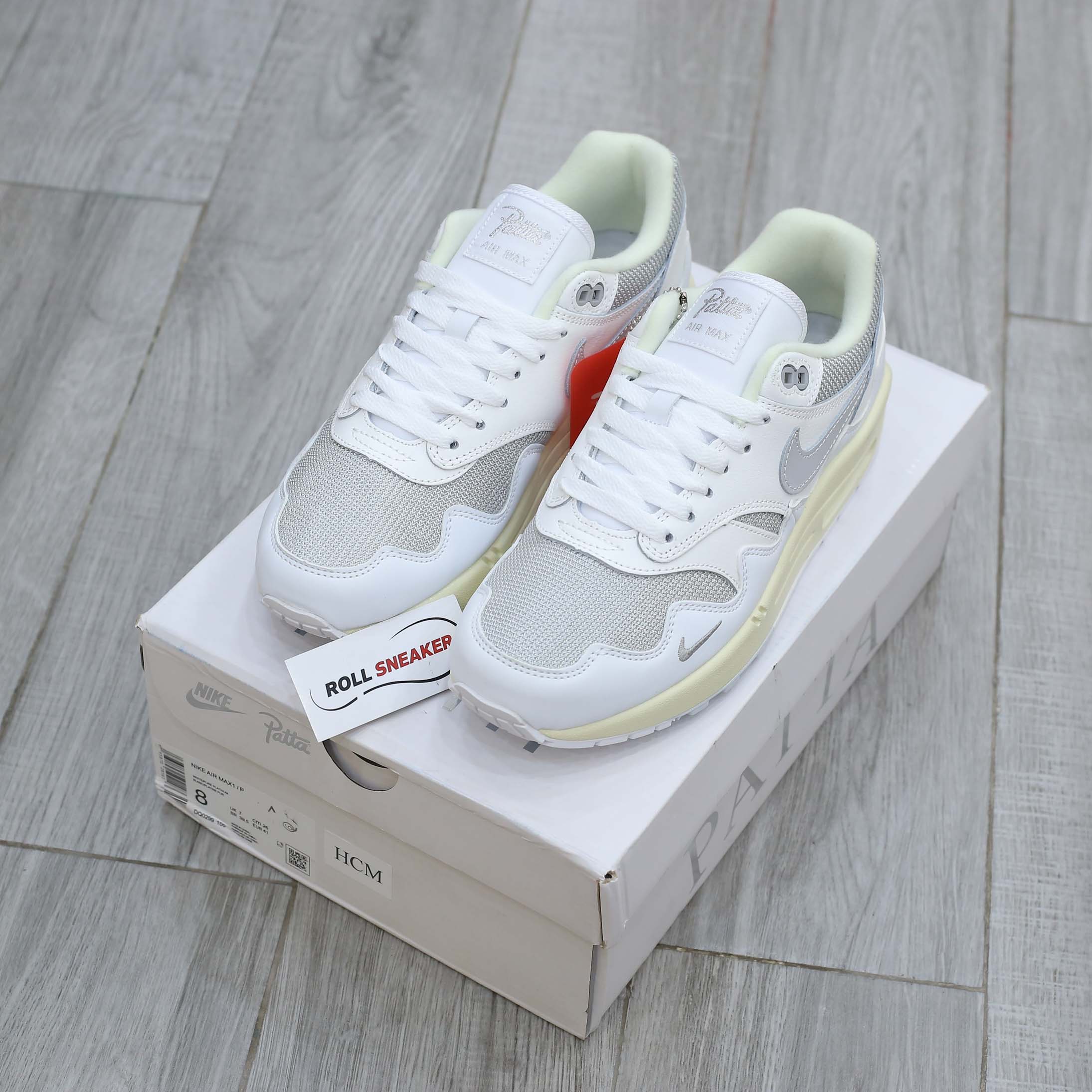 Giày Nike Air Max 1 Patta Waves ‘White Grey’ Best Quality