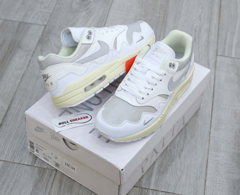 Giày Nike Air Max 1 Patta Waves ‘White Grey’ Best Quality