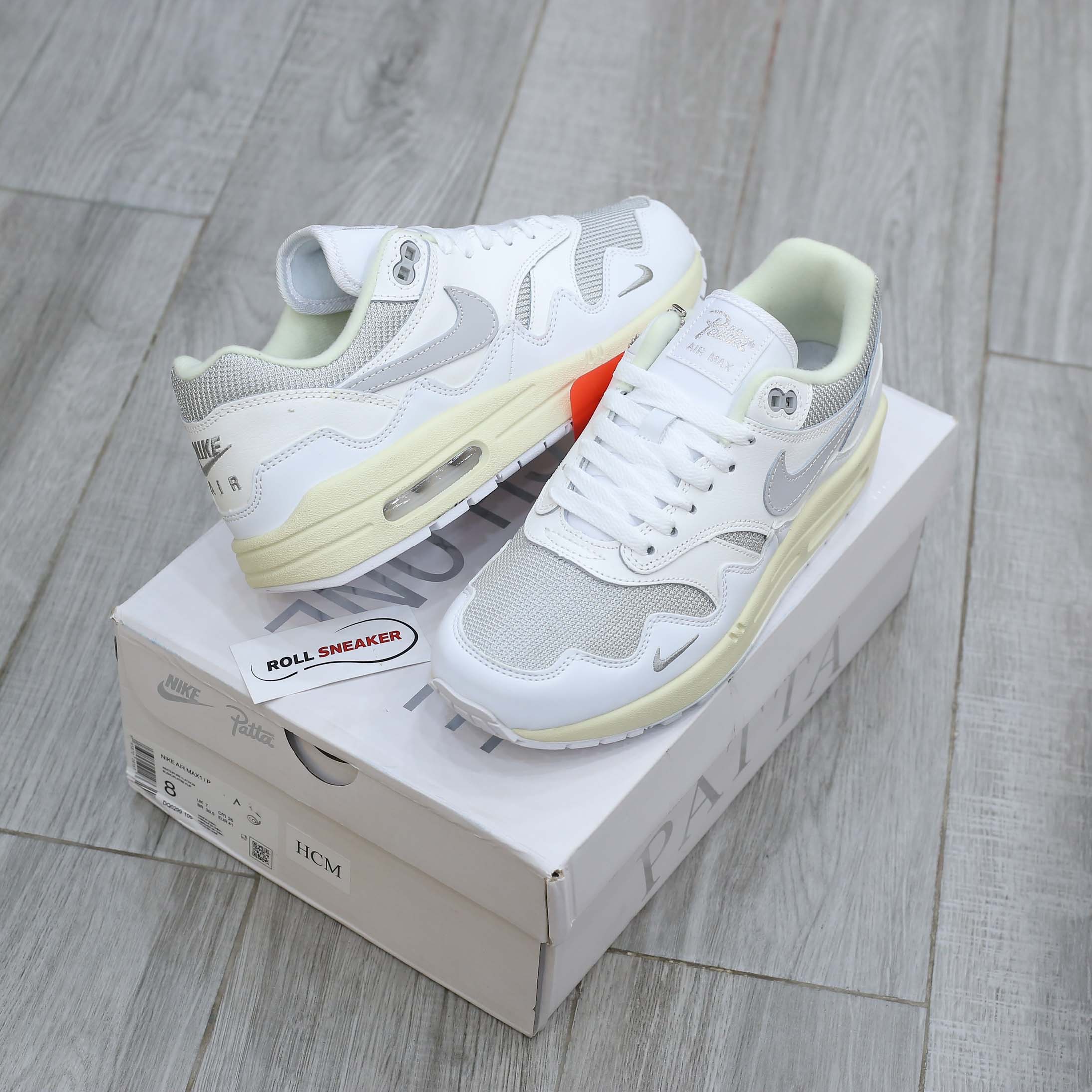 Giày Nike Air Max 1 Patta Waves ‘White Grey’ Best Quality