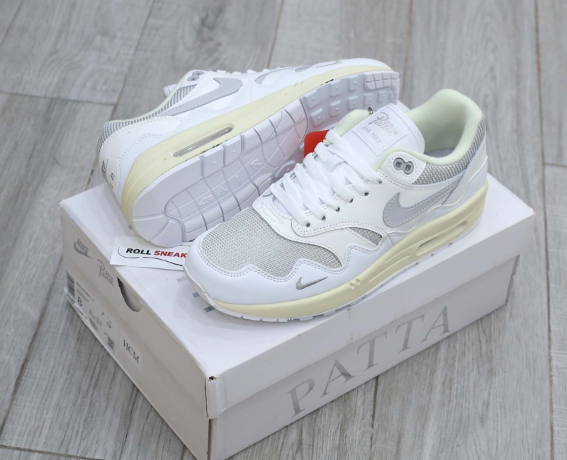 Giày Nike Air Max 1 Patta Waves ‘White Grey’ Best Quality