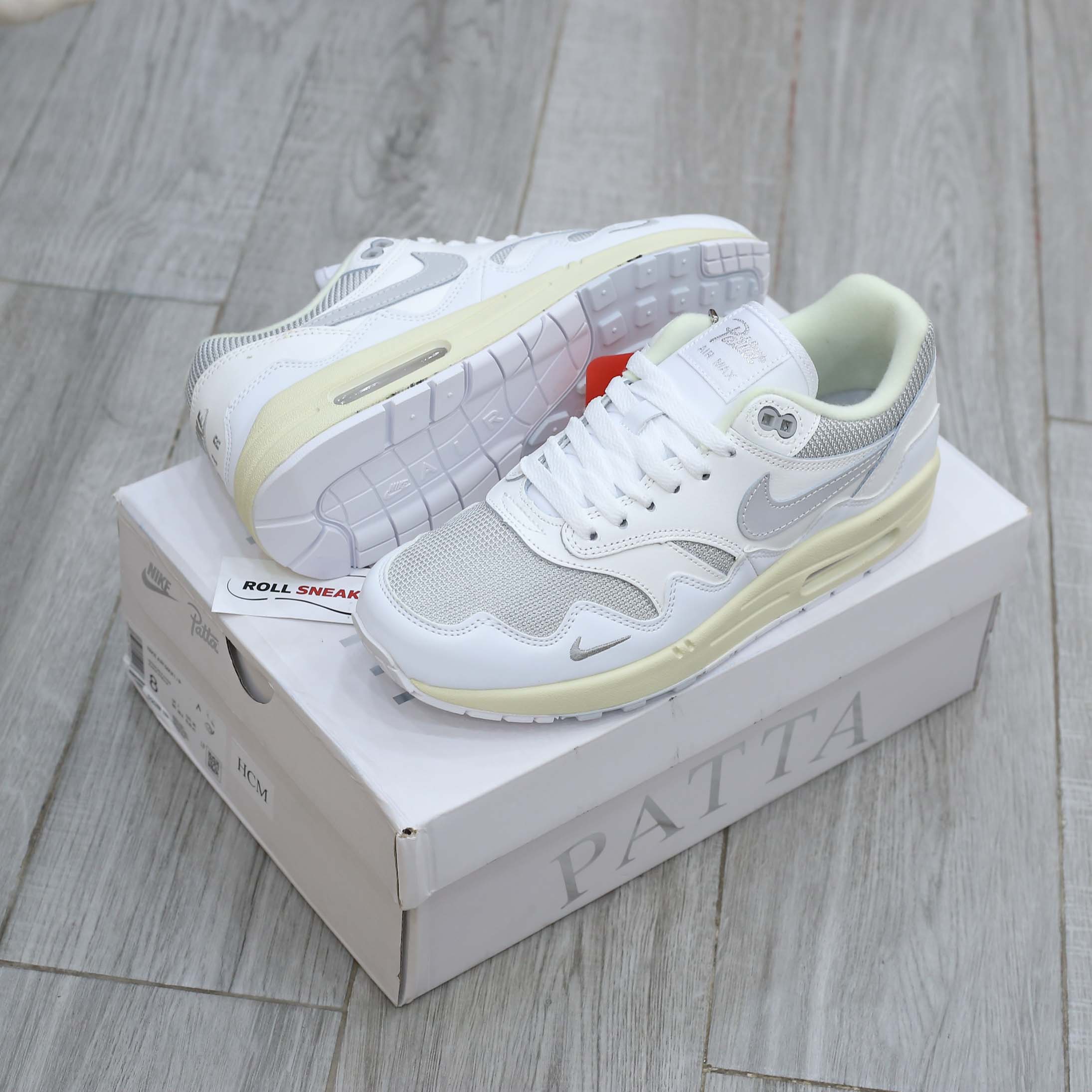 Giày Nike Air Max 1 Patta Waves ‘White Grey’ Best Quality
