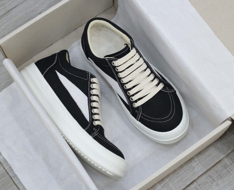Giày Rick Owens Vintage ‘Black Milk White’ Canvas Best Quality