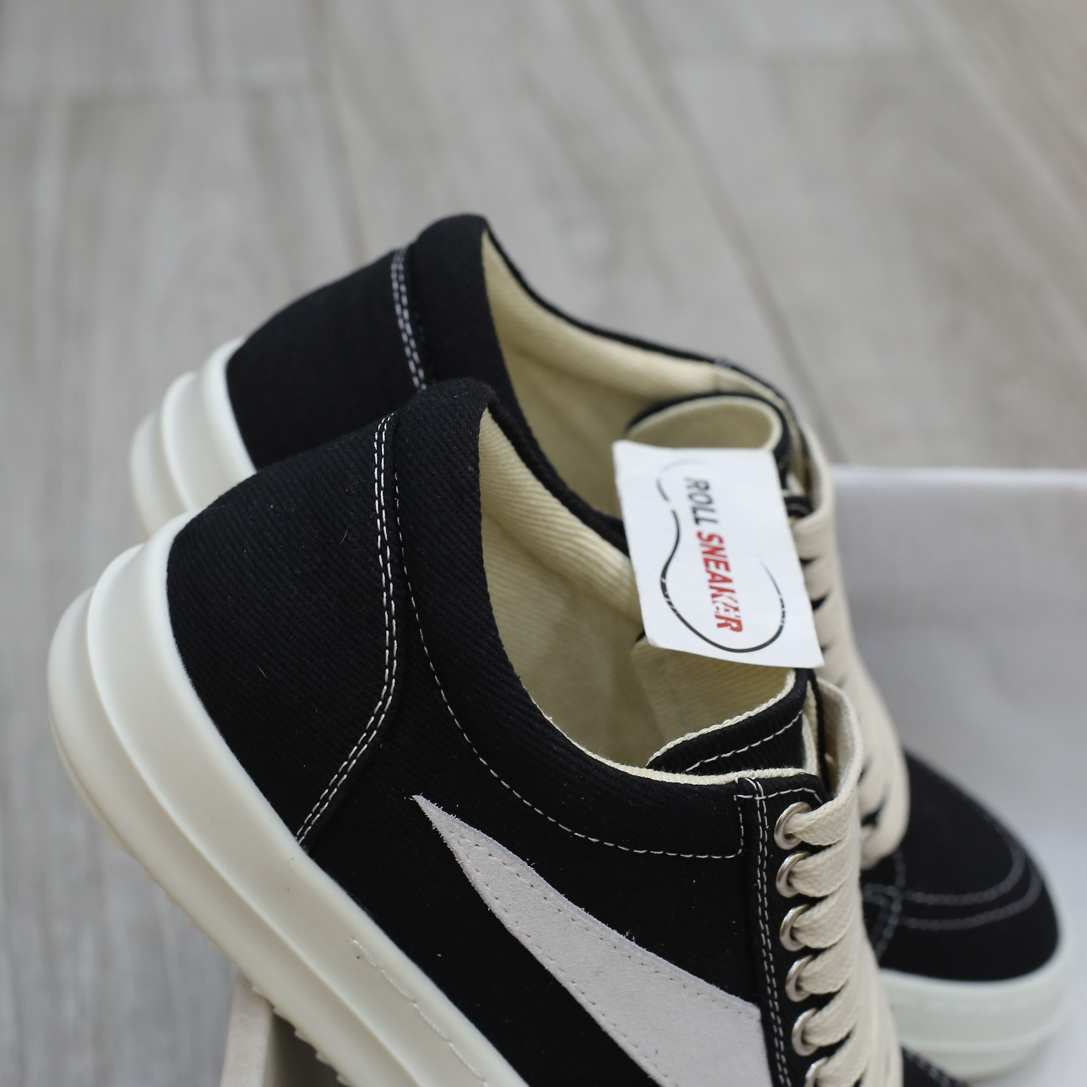 Giày Rick Owens Vintage ‘Black Milk White’ Canvas Best Quality