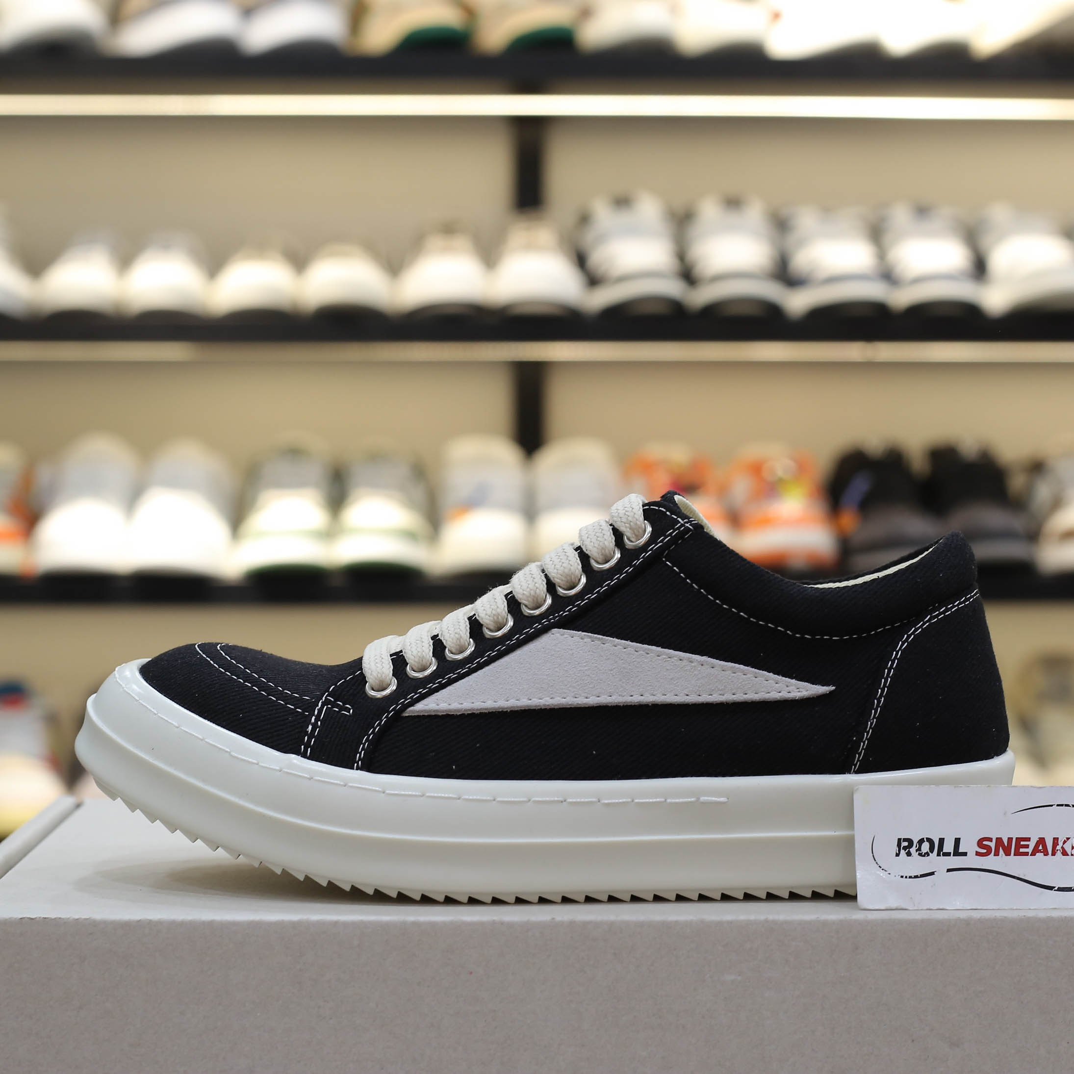 Giày Rick Owens Vintage ‘Black Milk White’ Canvas Best Quality