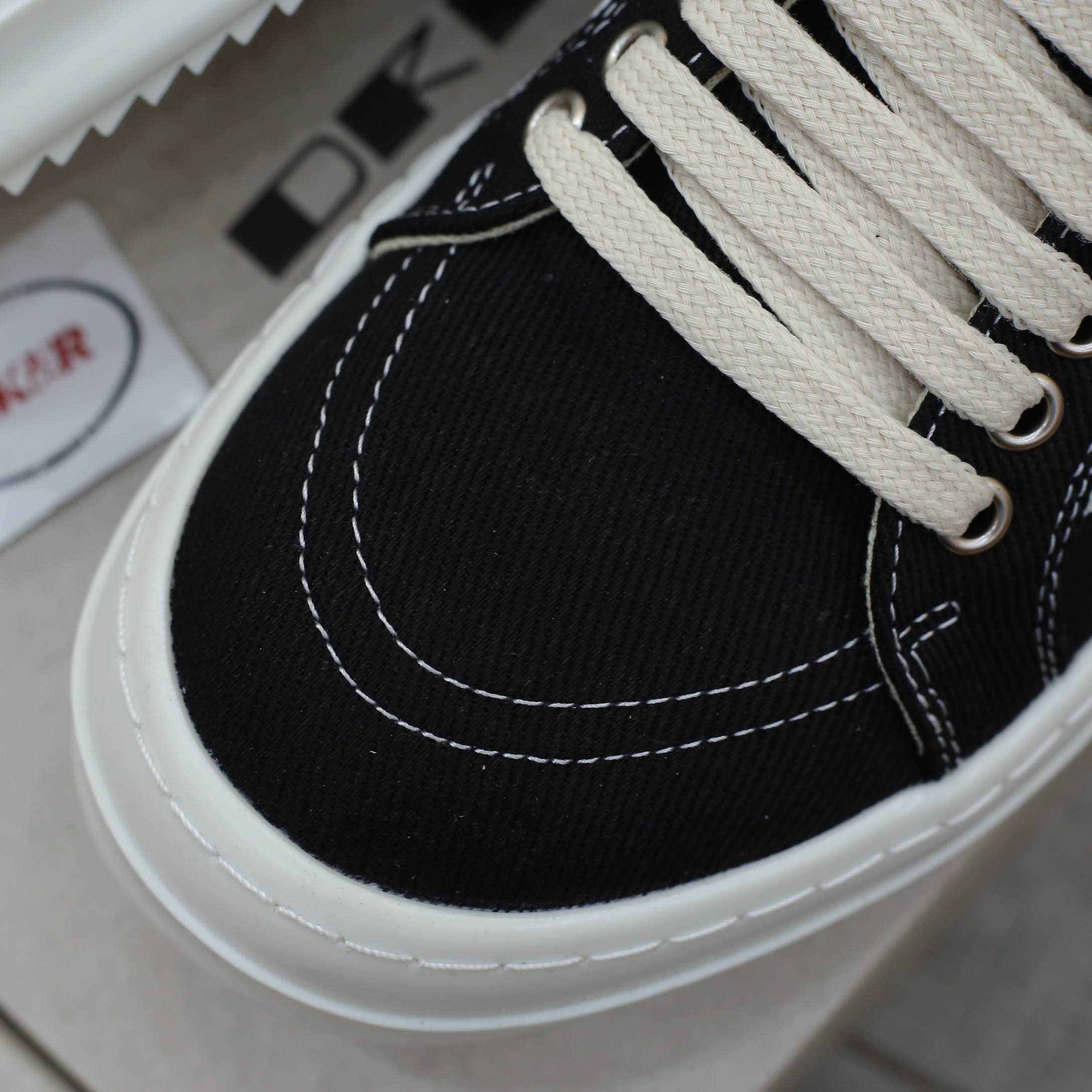 Giày Rick Owens Vintage ‘Black Milk White’ Canvas Best Quality