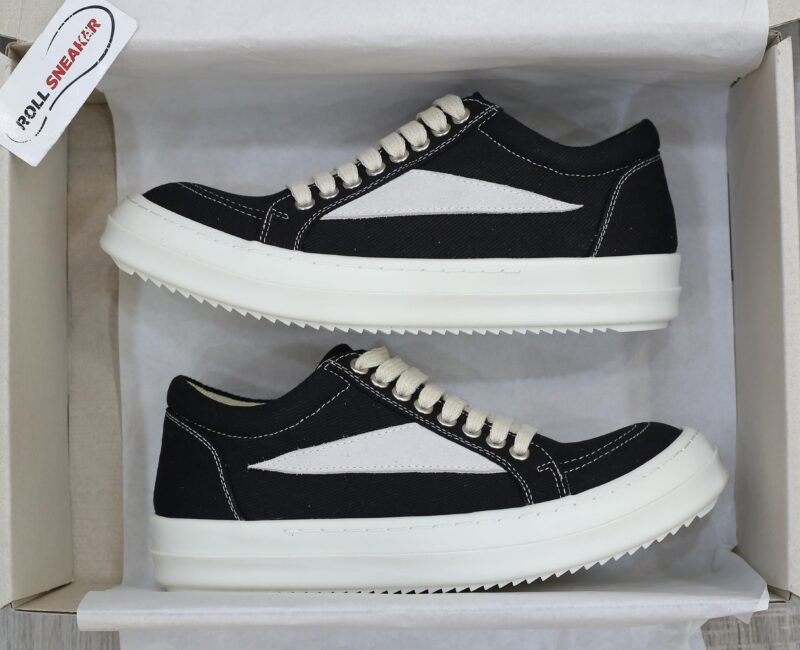 Giày Rick Owens Vintage ‘Black Milk White’ Canvas Best Quality