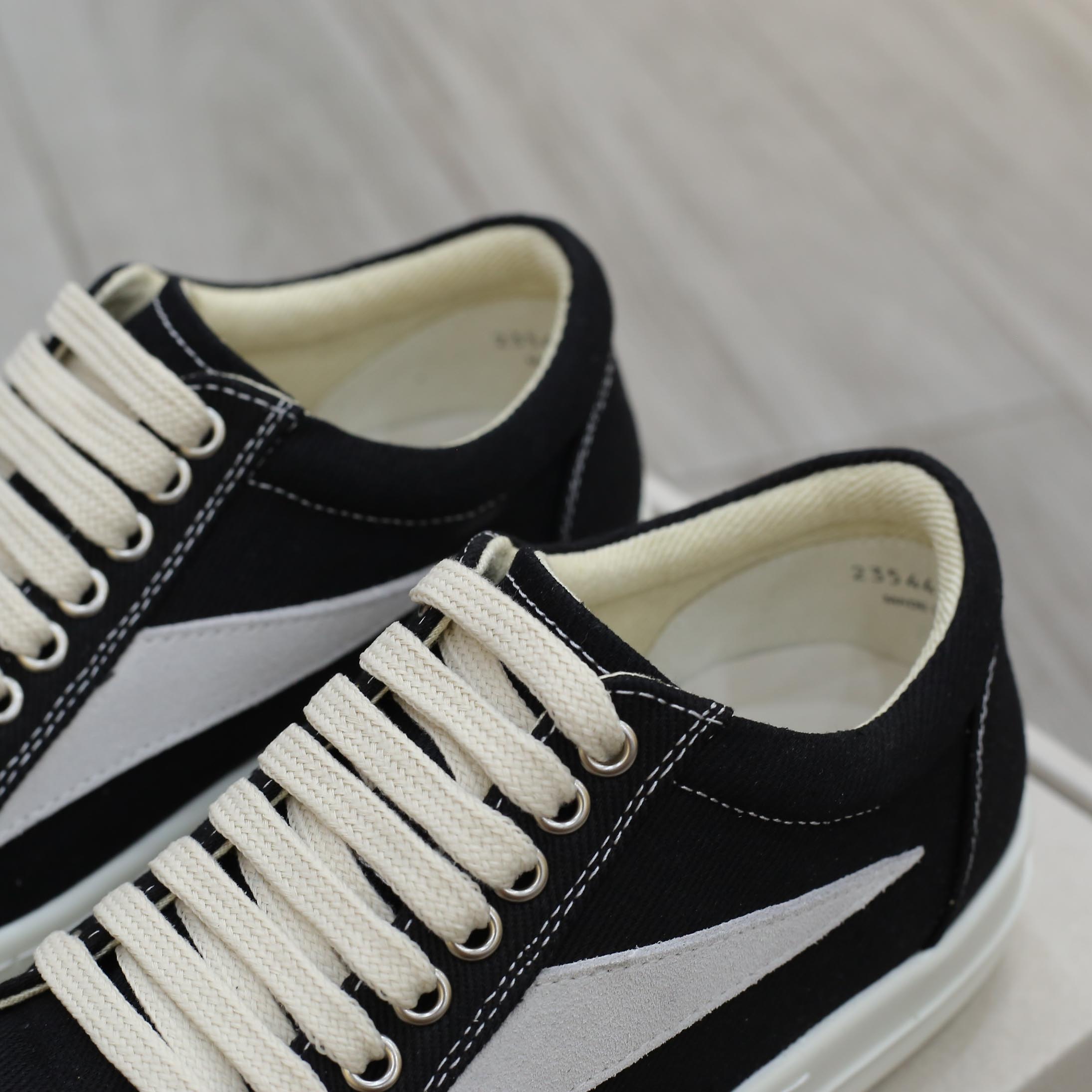Giày Rick Owens Vintage ‘Black Milk White’ Canvas Best Quality