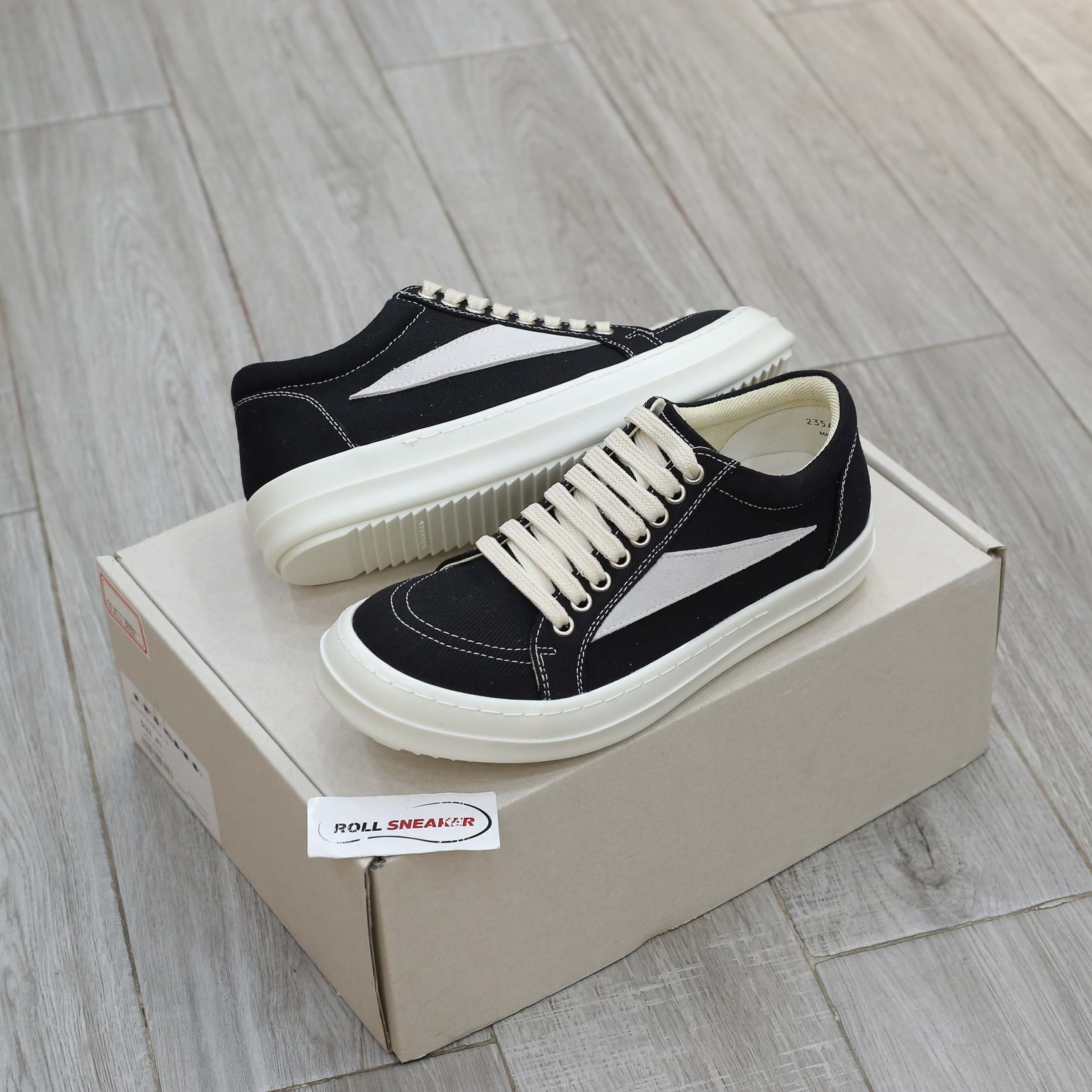 Giày Rick Owens Vintage ‘Black Milk White’ Canvas Best Quality