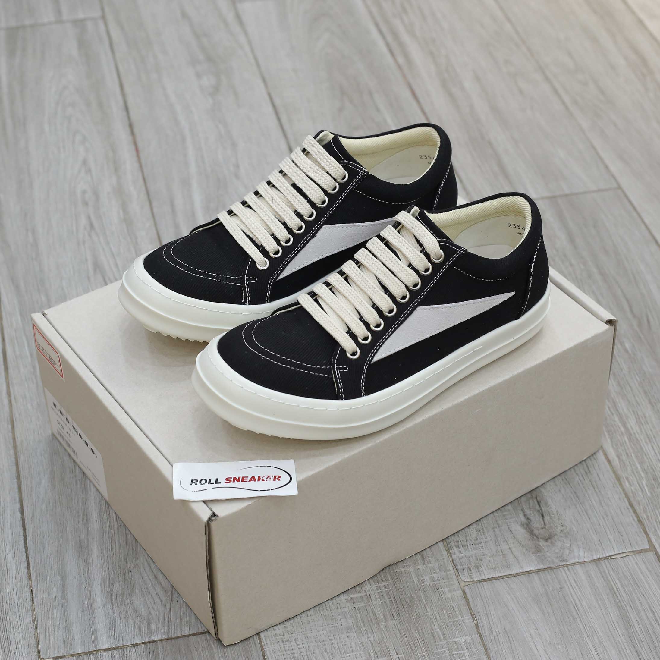 Giày Rick Owens Vintage ‘Black Milk White’ Canvas Best Quality
