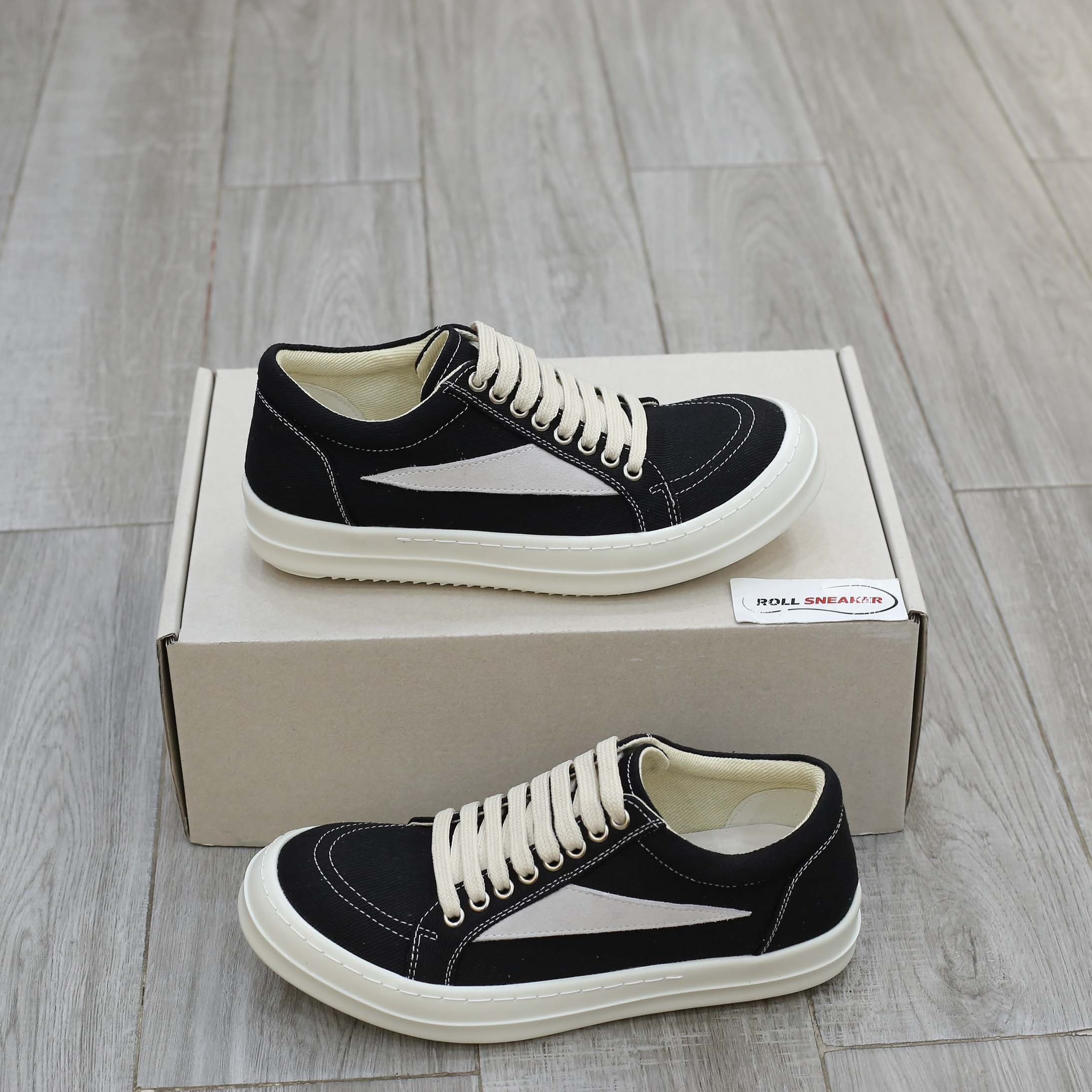 Giày Rick Owens Vintage ‘Black Milk White’ Canvas Best Quality