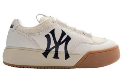 Giày MLB Chunky Wide New York Yankees Cream Trắng Kem Đế Nâu Like