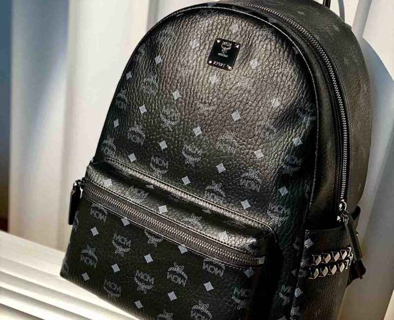 Balo MCM Stark Side Studs in Visetos Black Medium Best Quality