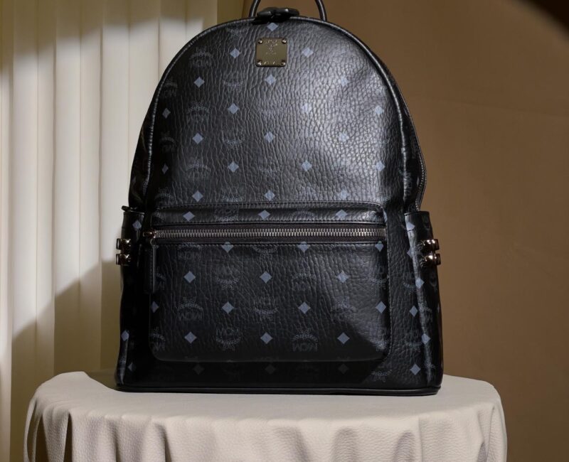 Balo MCM Stark Side Studs in Visetos Black Medium Best Quality