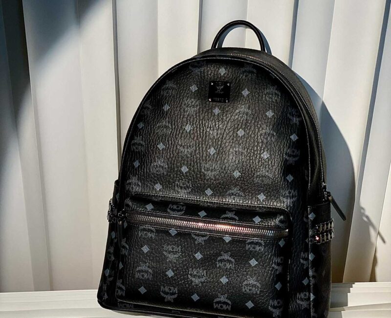 Balo MCM Stark Side Studs in Visetos Black Medium Best Quality