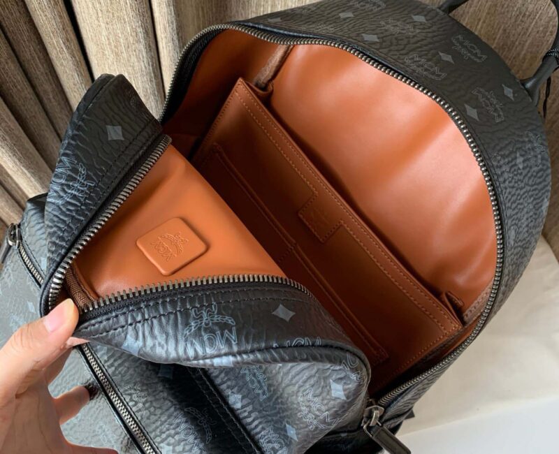 Balo MCM Stark Side Studs in Visetos Black Medium Like Auth