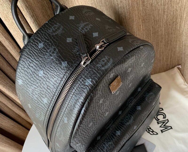 Balo MCM Stark Side Studs in Visetos Black Medium Like Auth