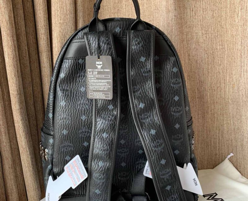 Balo MCM Stark Side Studs in Visetos Black Medium Like Auth