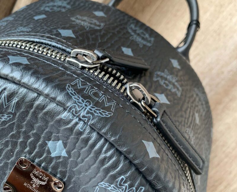 Balo MCM Stark Side Studs in Visetos Black Medium Like Auth