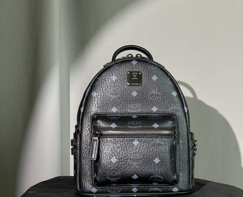 Balo MCM Stark Side Studs in Visetos Black Mini Best Quality