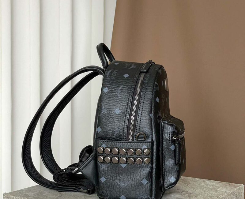 Balo MCM Stark Side Studs in Visetos Black Mini Best Quality