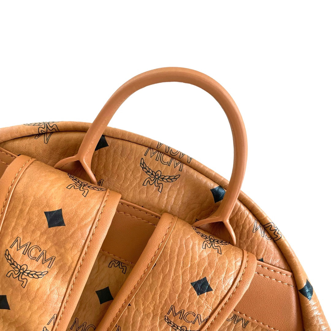Balo MCM Stark Side Studs Visetos màu Cognac Medium Best Quality
