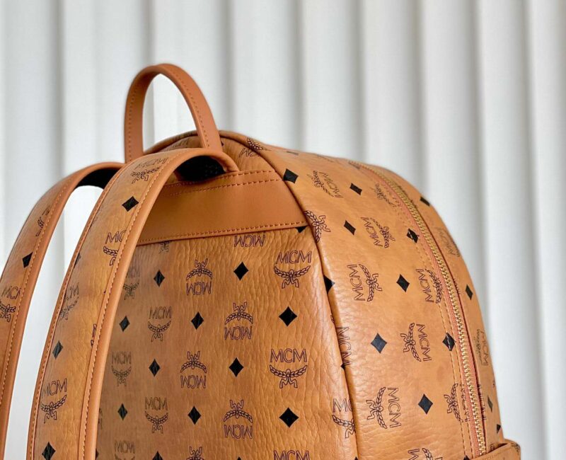 Balo MCM Stark Side Studs Visetos màu Cognac Medium Best Quality