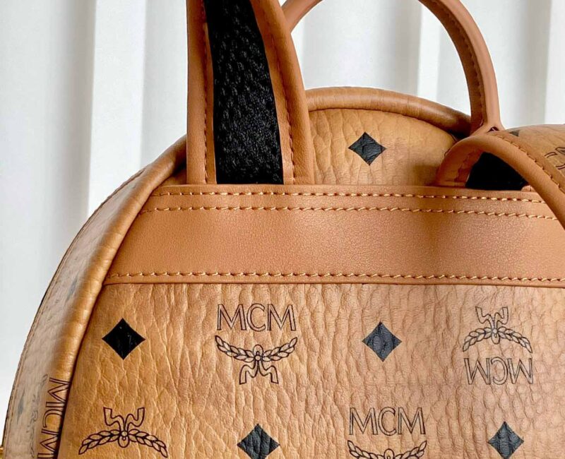 Balo MCM Stark Side Studs Visetos màu Cognac Mini Best Quality