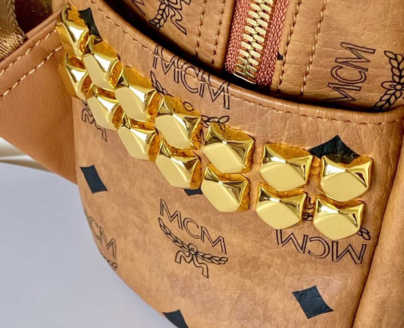 Balo MCM Stark Side Studs Visetos màu Cognac Mini Best Quality