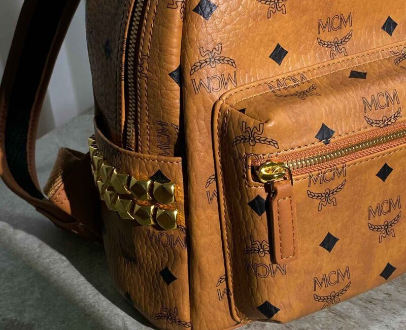 Balo MCM Stark Side Studs Visetos màu Cognac Mini Best Quality