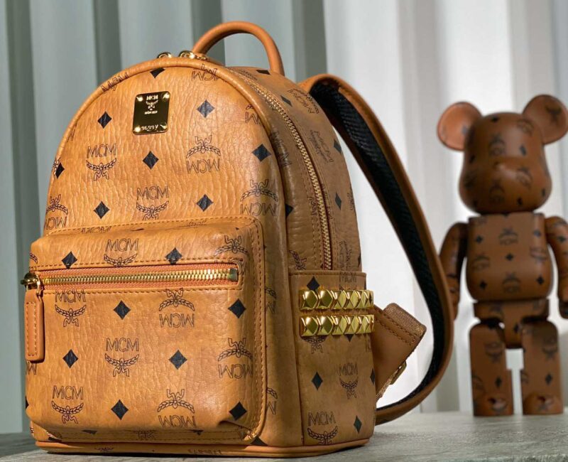Balo MCM Stark Side Studs Visetos màu Cognac Mini Best Quality