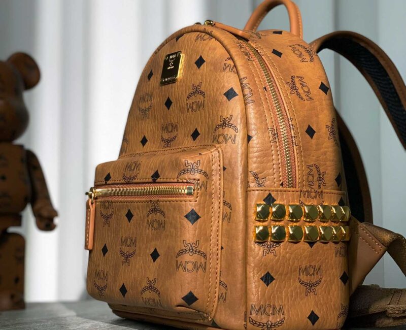 Balo MCM Stark Side Studs Visetos màu Cognac Mini Best Quality