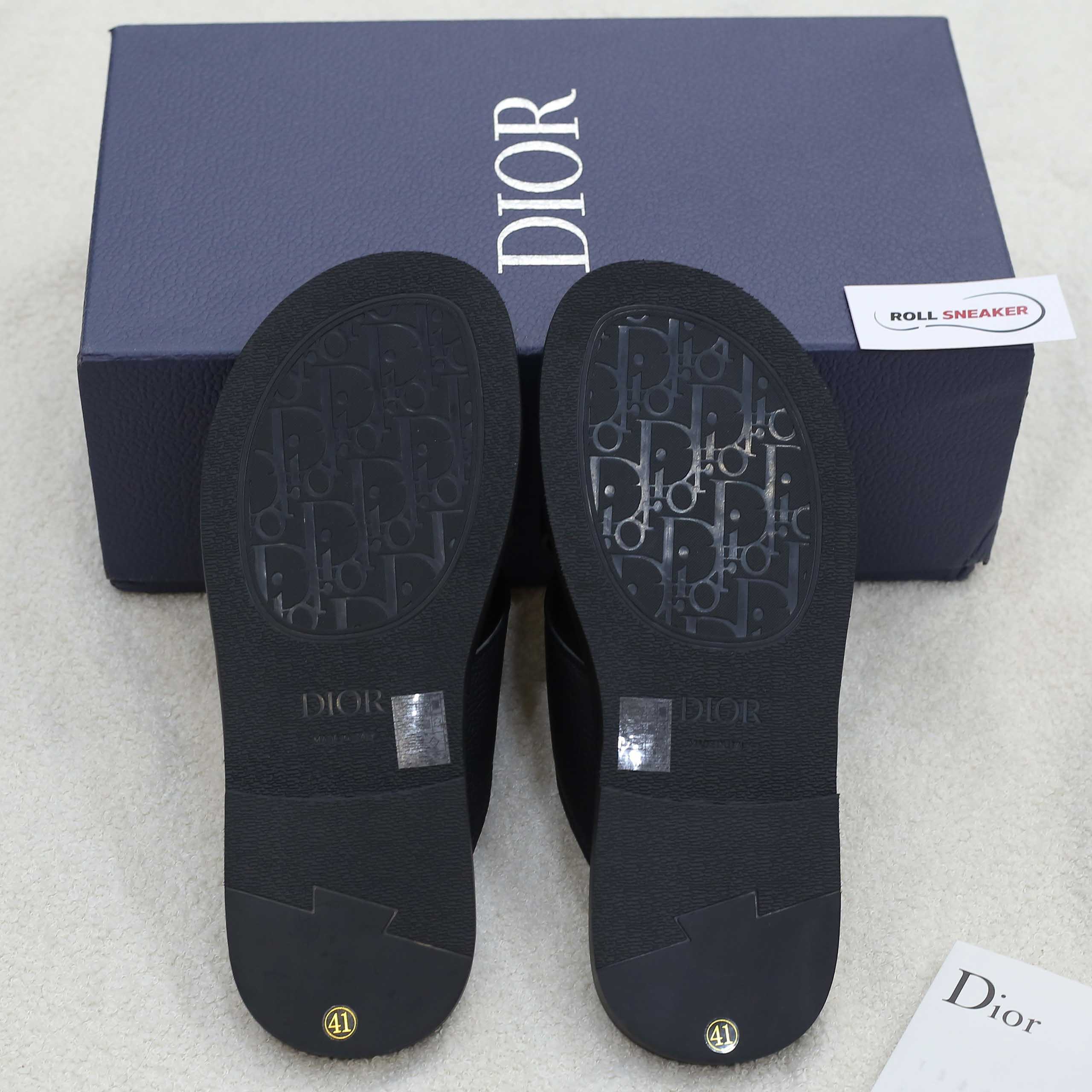 Dép Dior Alias Sandal Black Grained Calfskin Best Quality