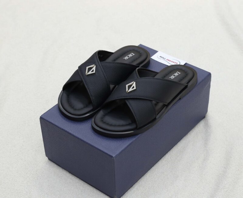 Dép Dior Alias Sandal Black Grained Calfskin Best Quality