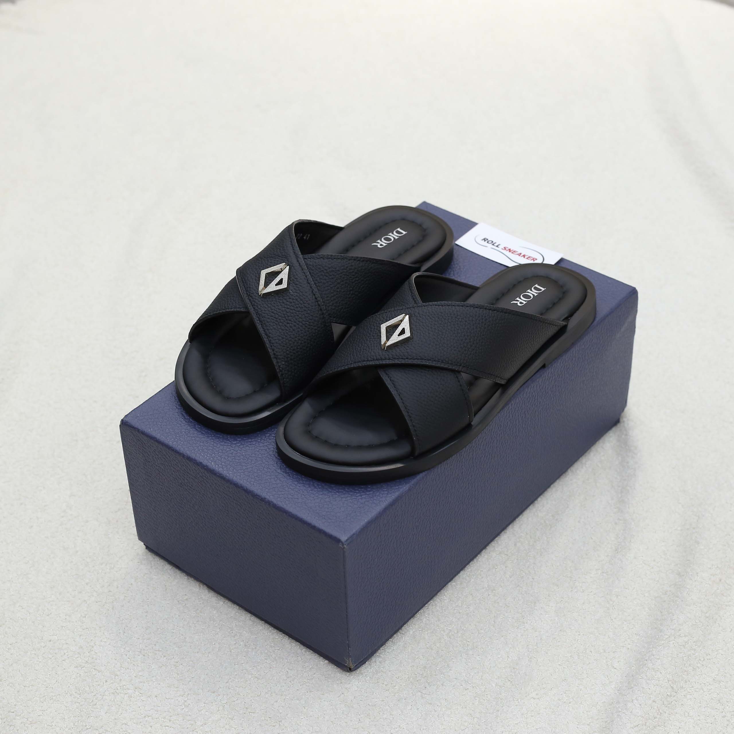 Dép Dior Alias Sandal Black Grained Calfskin Best Quality