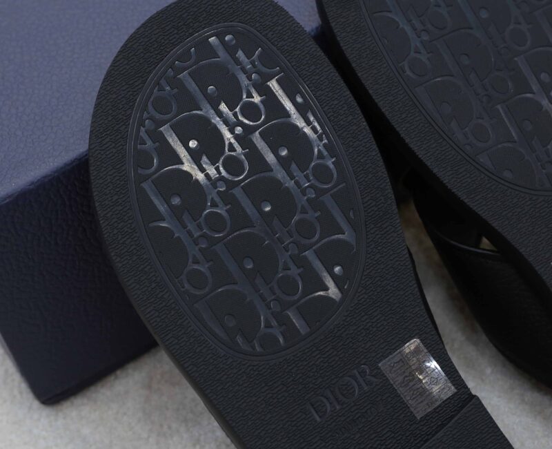 Dép Dior Alias Sandal Black Grained Calfskin Best Quality