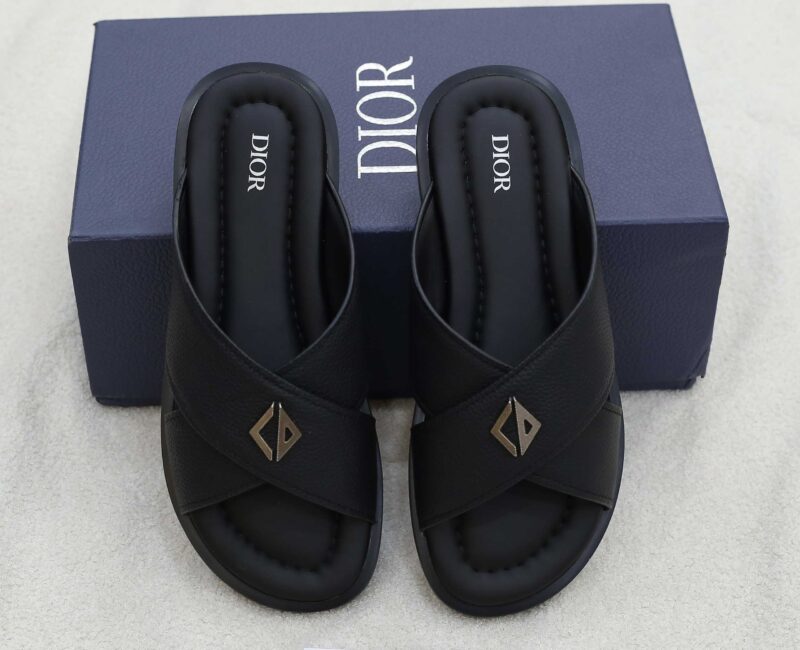Dép Dior Alias Sandal Black Grained Calfskin Best Quality
