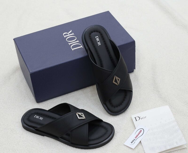 Dép Dior Alias Sandal Black Grained Calfskin Best Quality