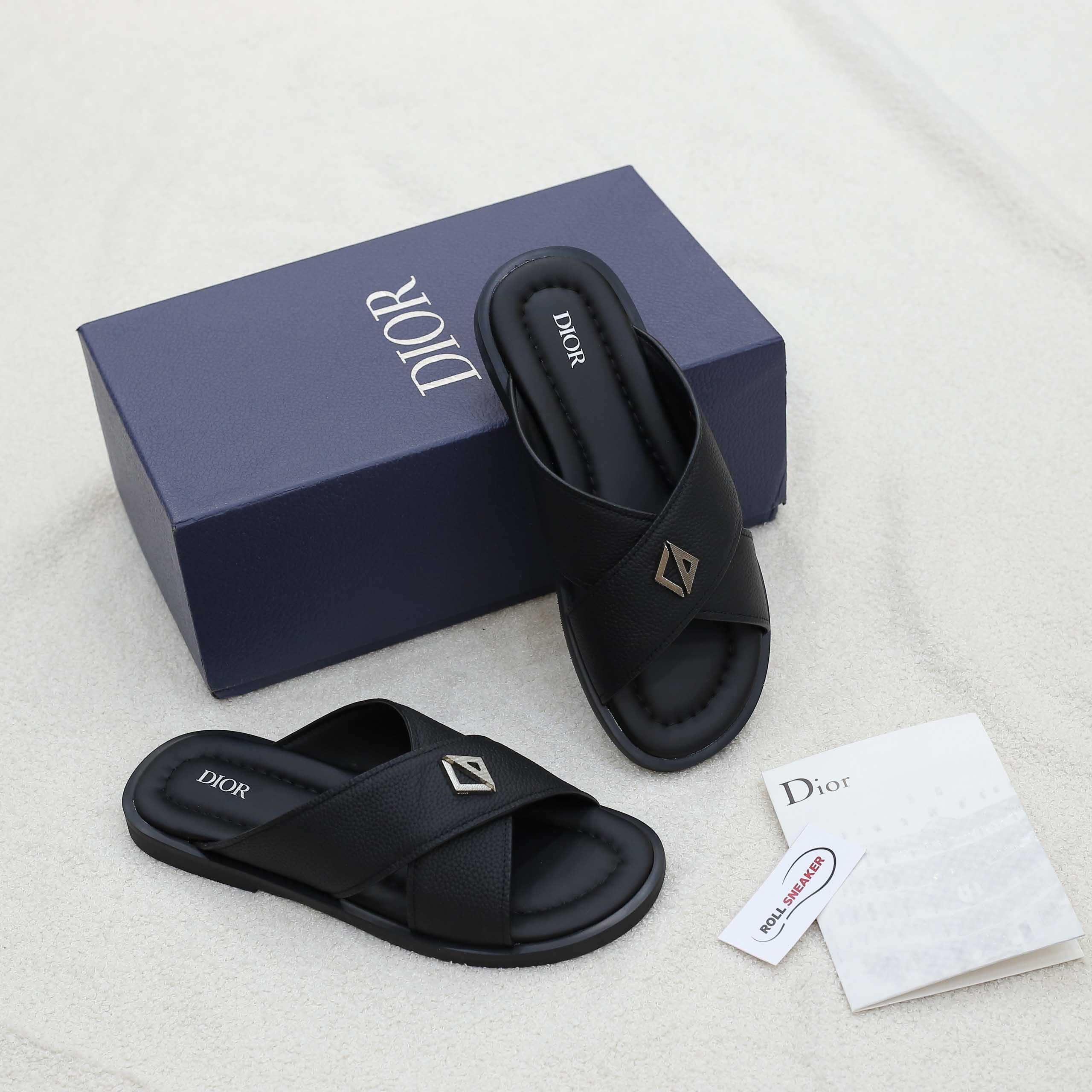 Dép Dior Alias Sandal Black Grained Calfskin Best Quality