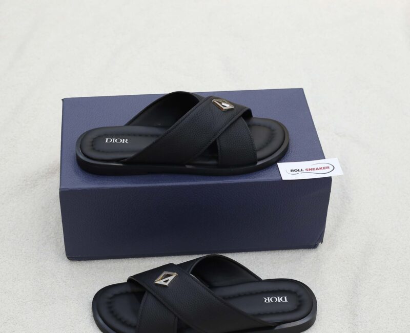 Dép Dior Alias Sandal Black Grained Calfskin Best Quality