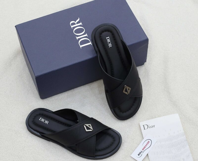 Dép Dior Alias Sandal Black Grained Calfskin Best Quality