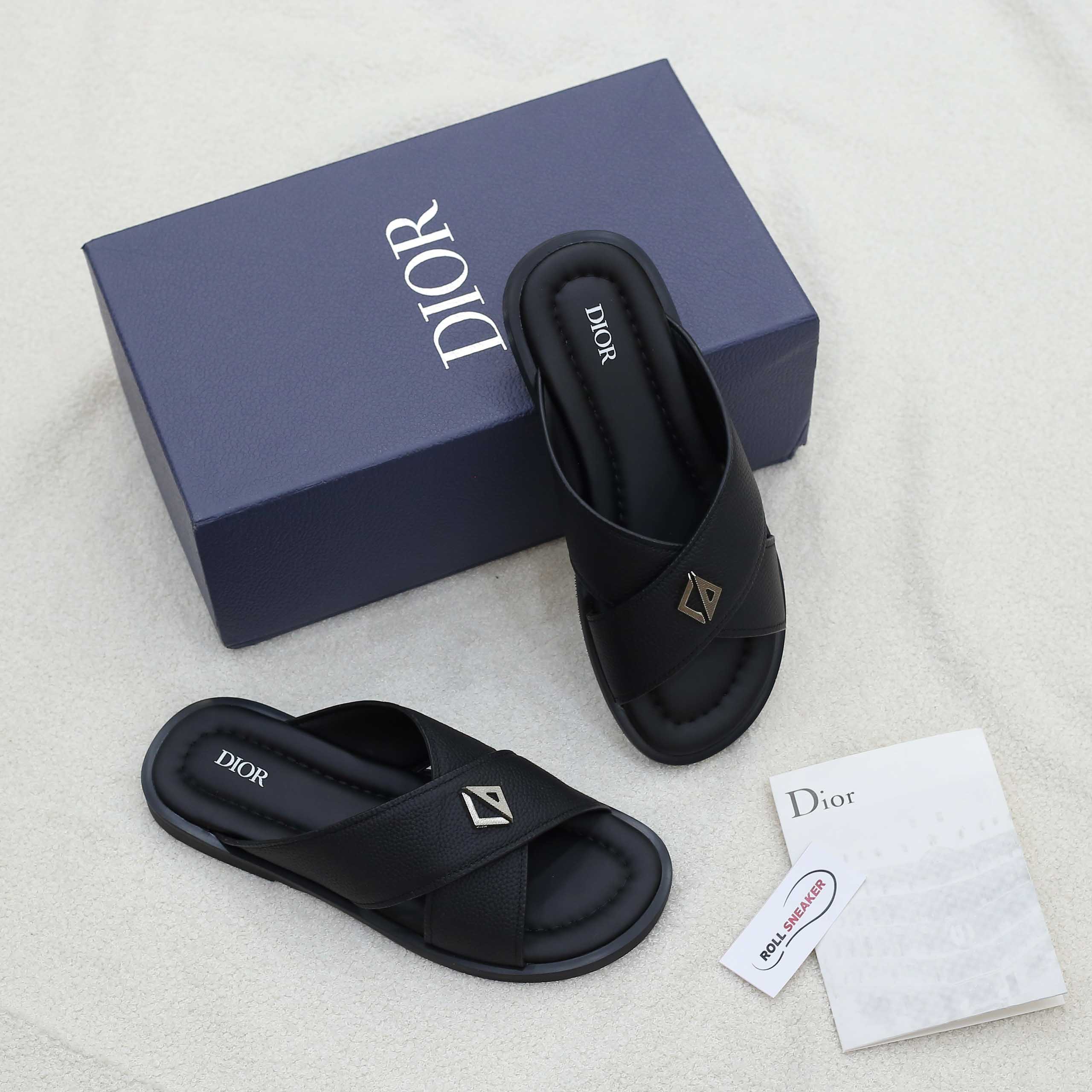 Dép Dior Alias Sandal Black Grained Calfskin Best Quality