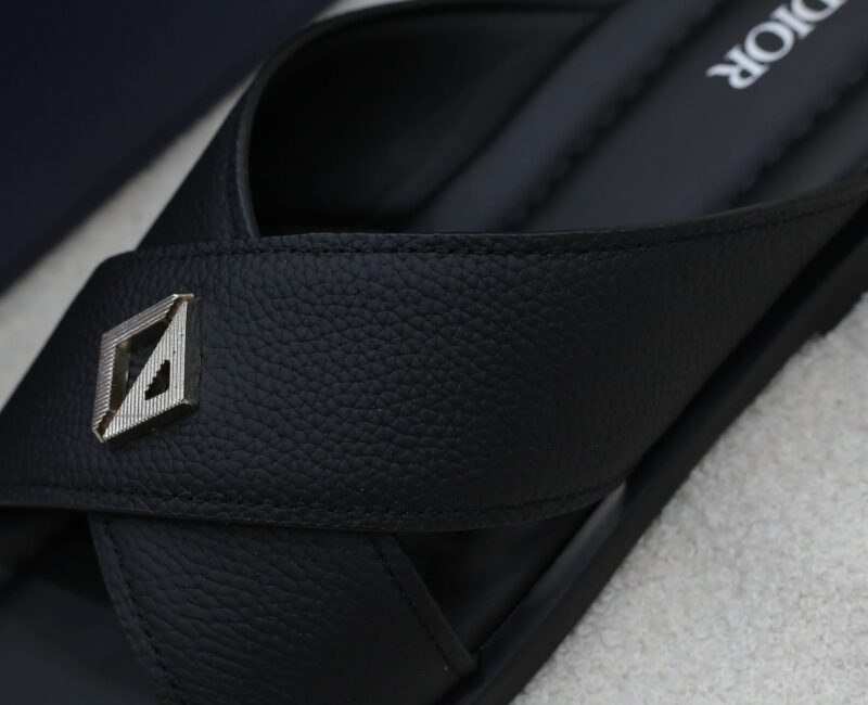 Dép Dior Alias Sandal Black Grained Calfskin Best Quality