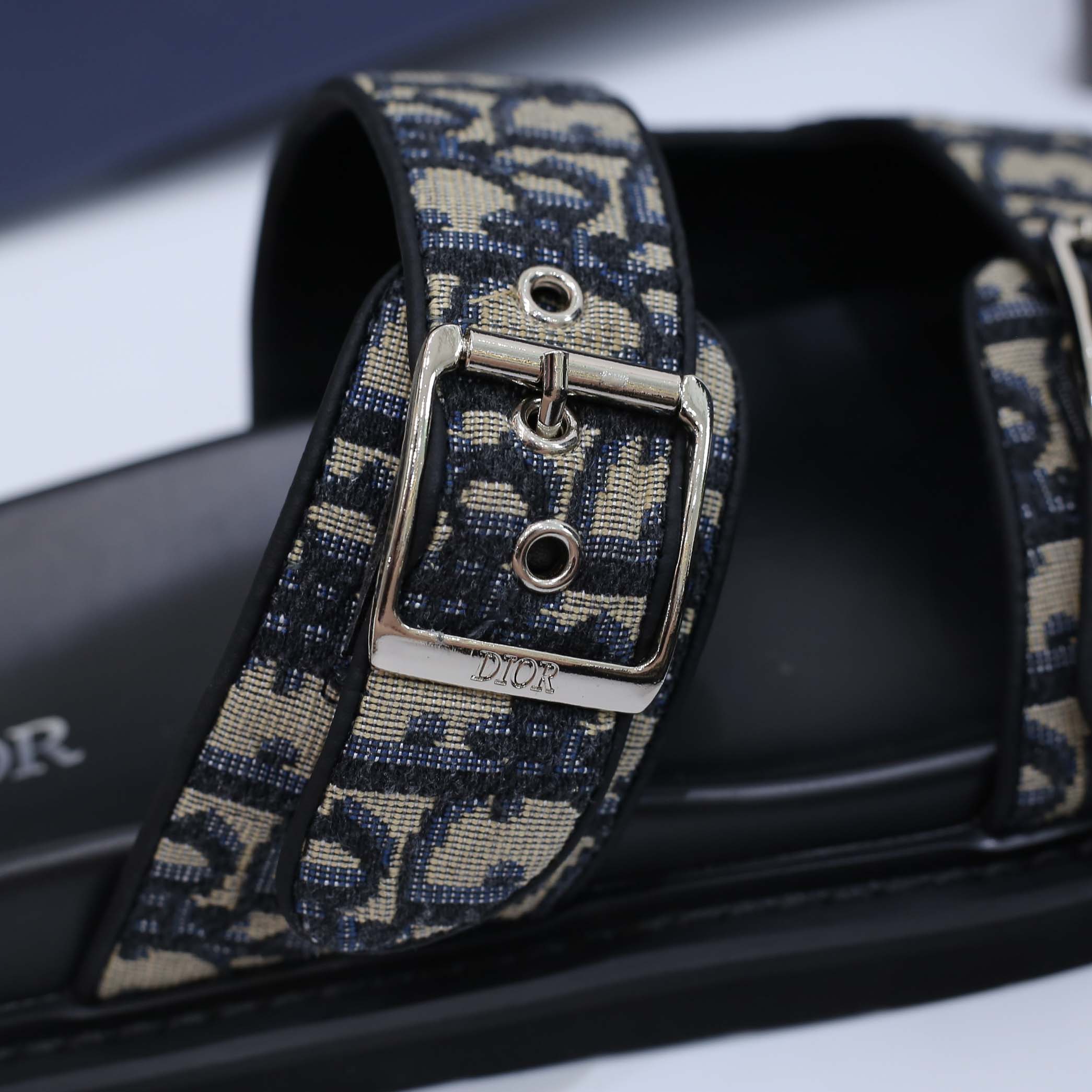 Dép Dior Aqua Sandal Beige Black Dior Oblique Jacquard Best Quality