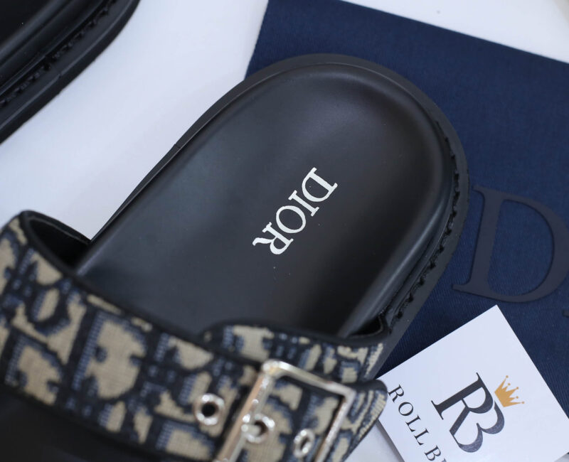 Dép Dior Aqua Sandal Beige Black Dior Oblique Jacquard Best Quality