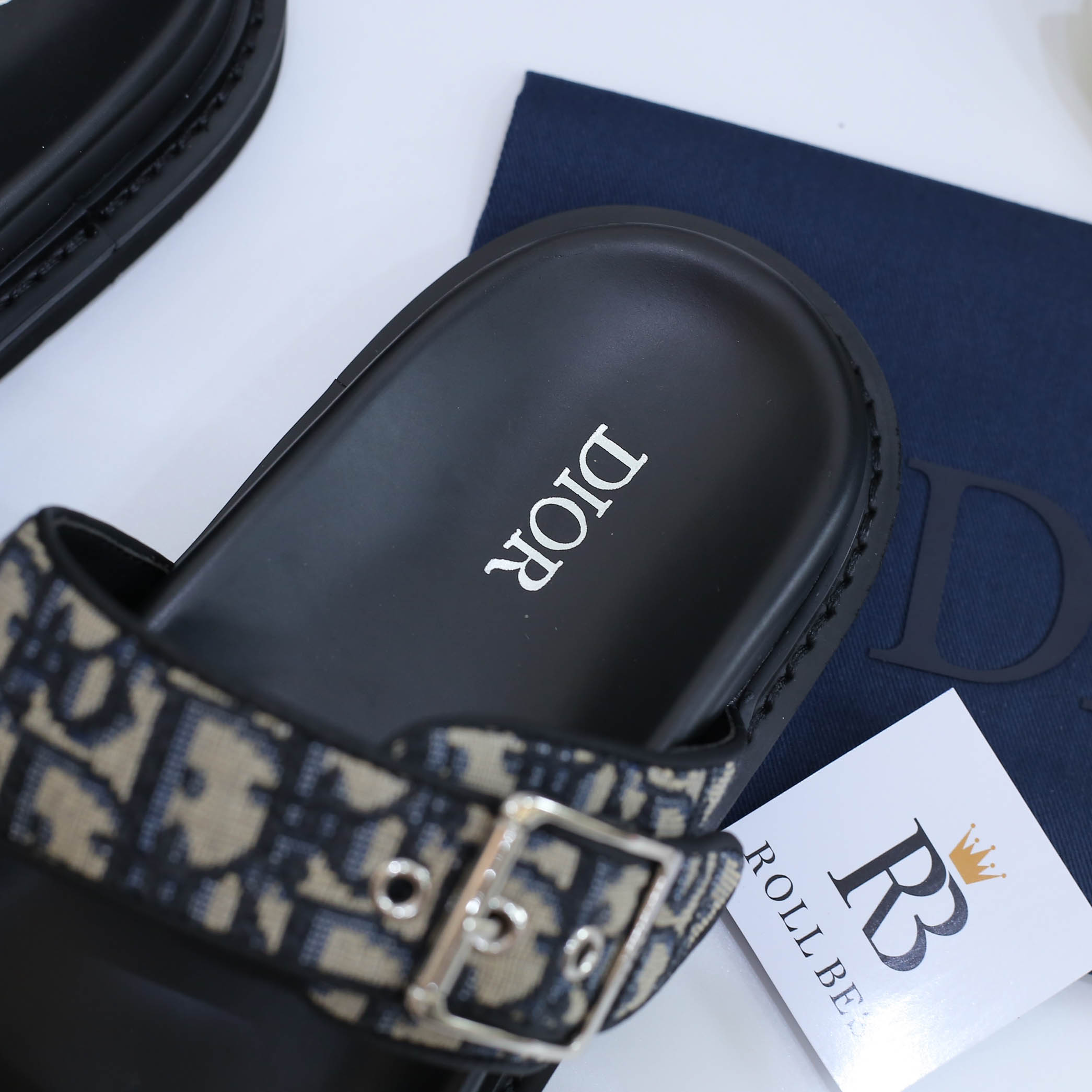 Dép Dior Aqua Sandal Beige Black Dior Oblique Jacquard Best Quality