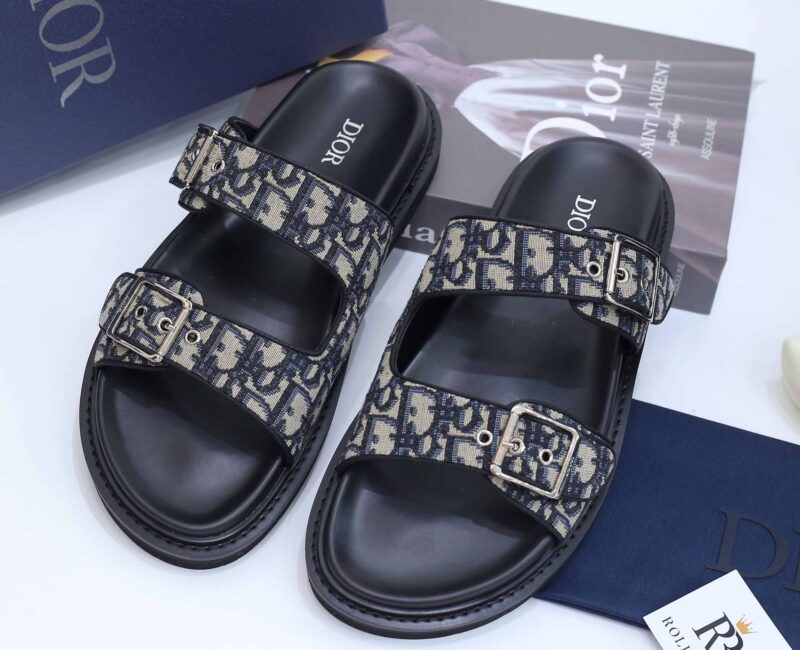 Dép Dior Aqua Sandal Beige Black Dior Oblique Jacquard Best Quality