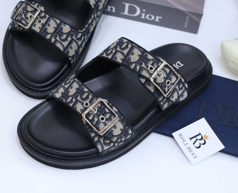 Dép Dior Aqua Sandal Beige Black Dior Oblique Jacquard Best Quality